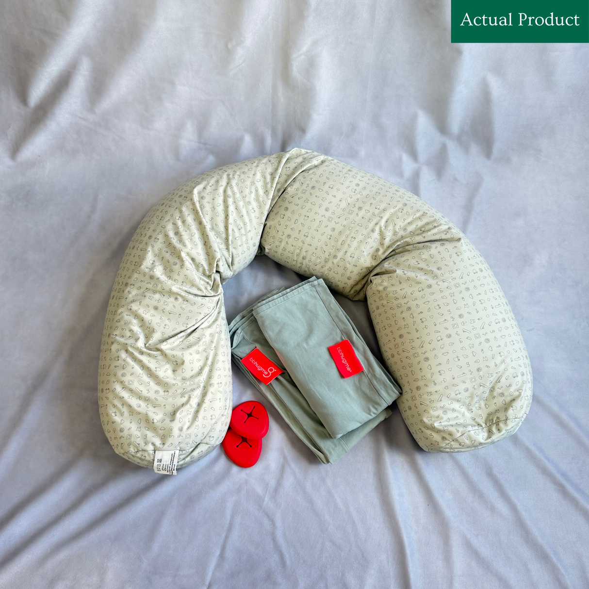 Bbhugme Pregnancy Pillow With Two Covers, Gently Used / Blue