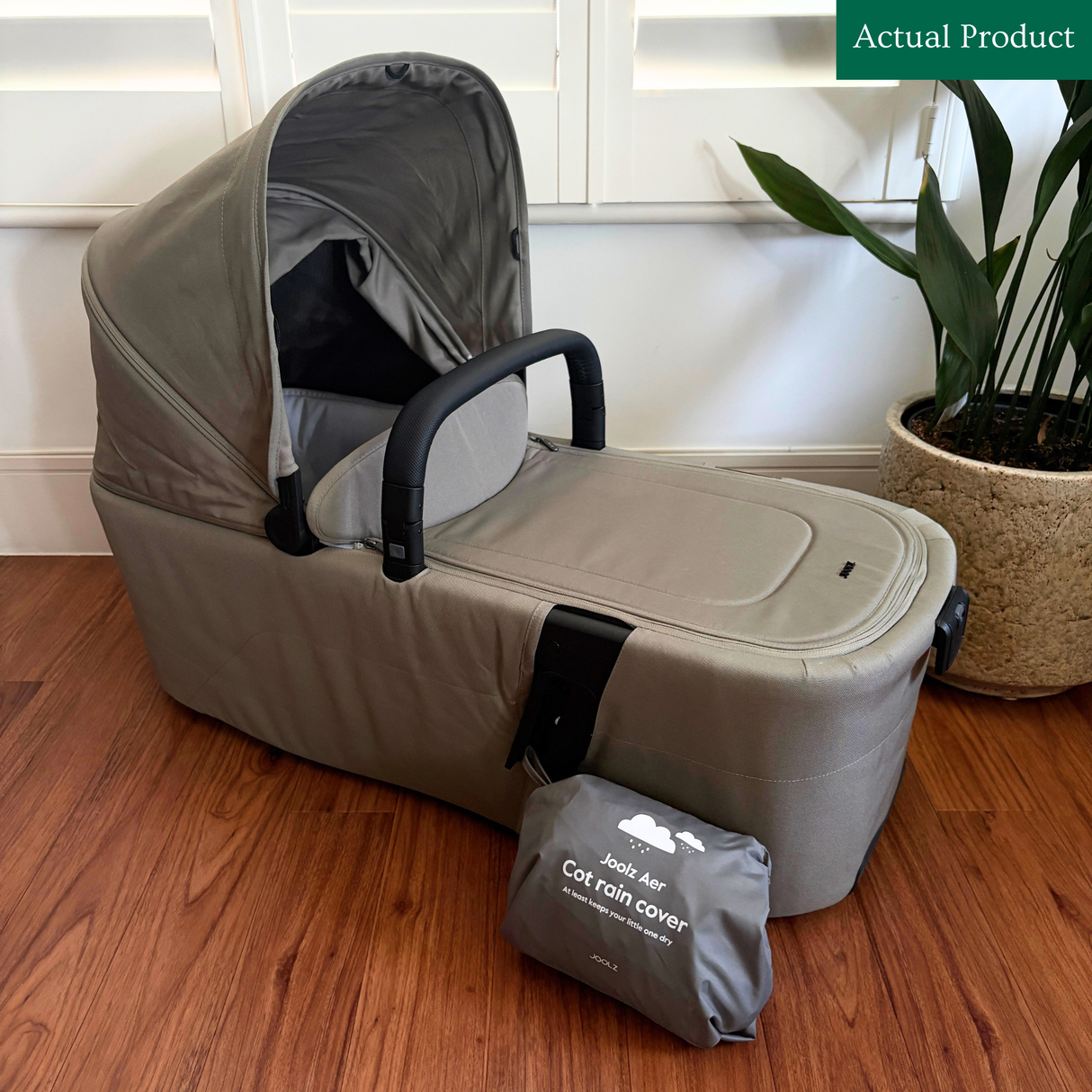 Joolz Aer² Cot and Rain Cover, Like New / Brown