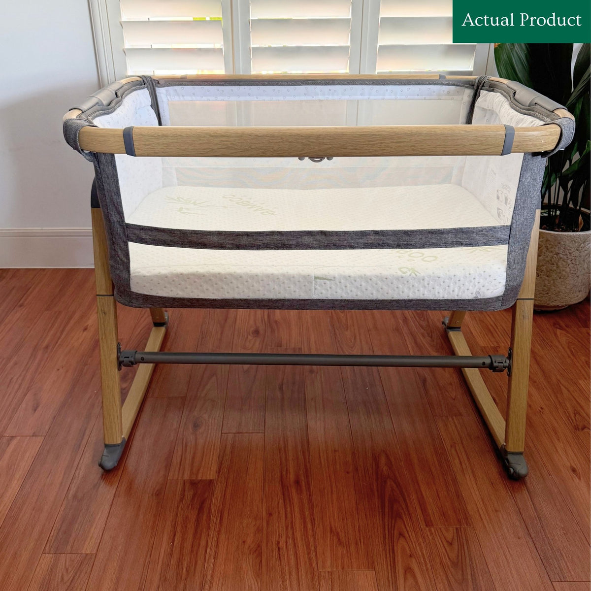 Tutti Bambini CoZee XL Bedside Crib, Gently Used / Light Grey