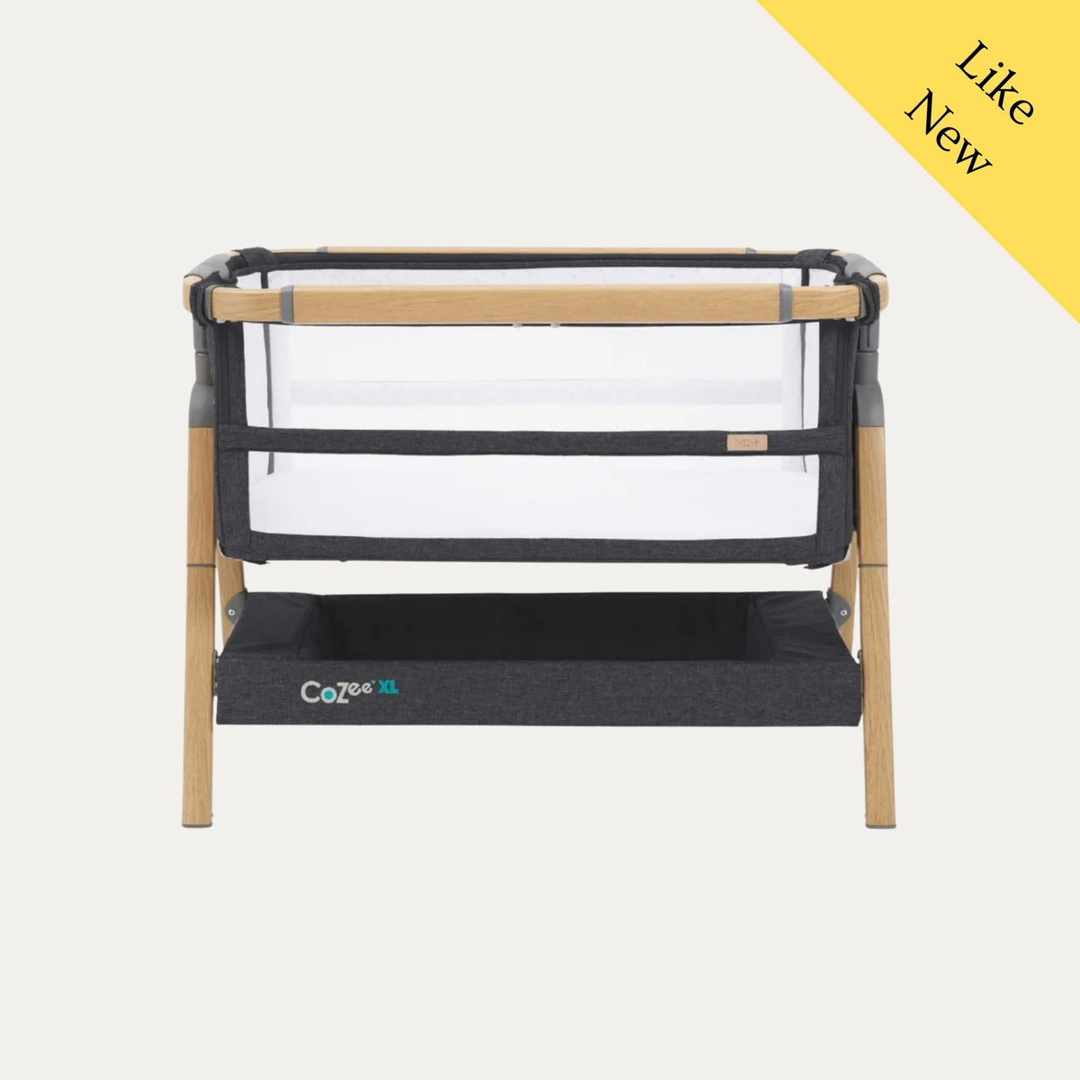 Tutti Bambini Cozee XL Bedside Crib, Like New / Dark Grey