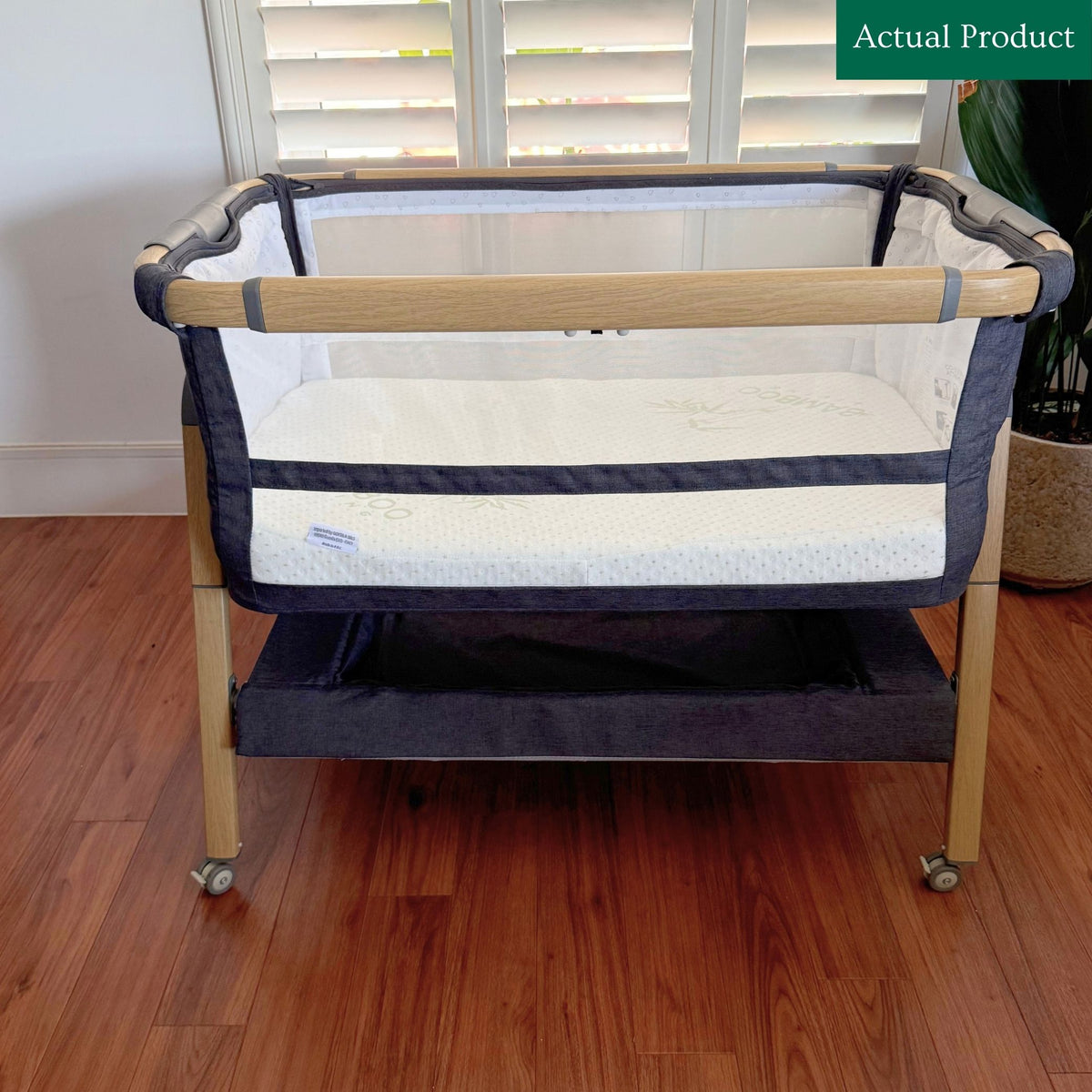 Tutti Bambini Cozee XL Bedside Crib, Like New / Dark Grey