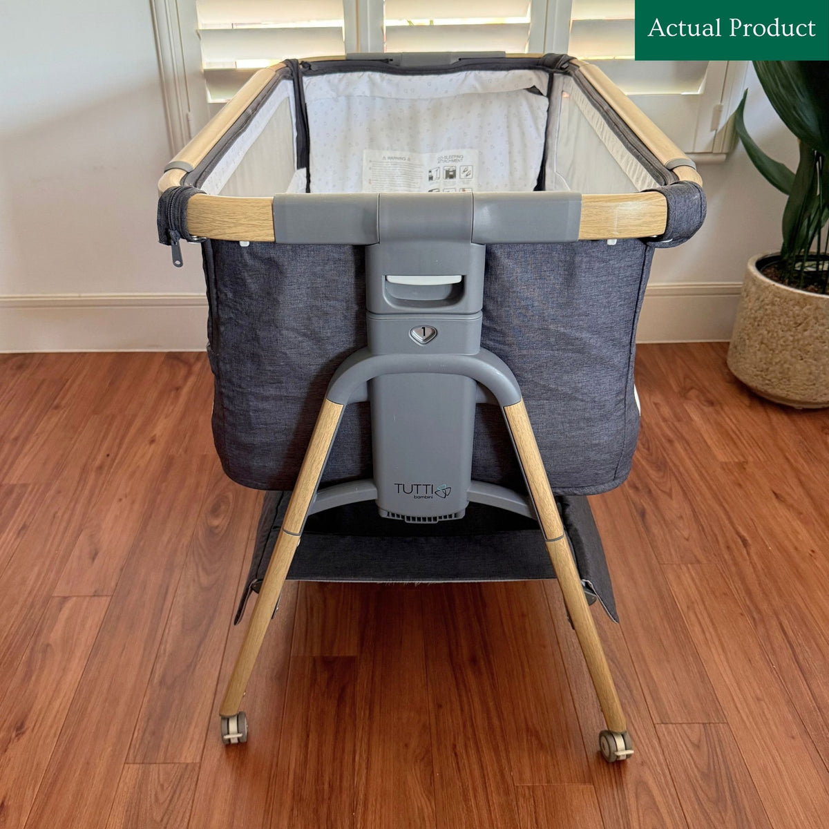 Tutti Bambini Cozee XL Bedside Crib, Like New / Dark Grey