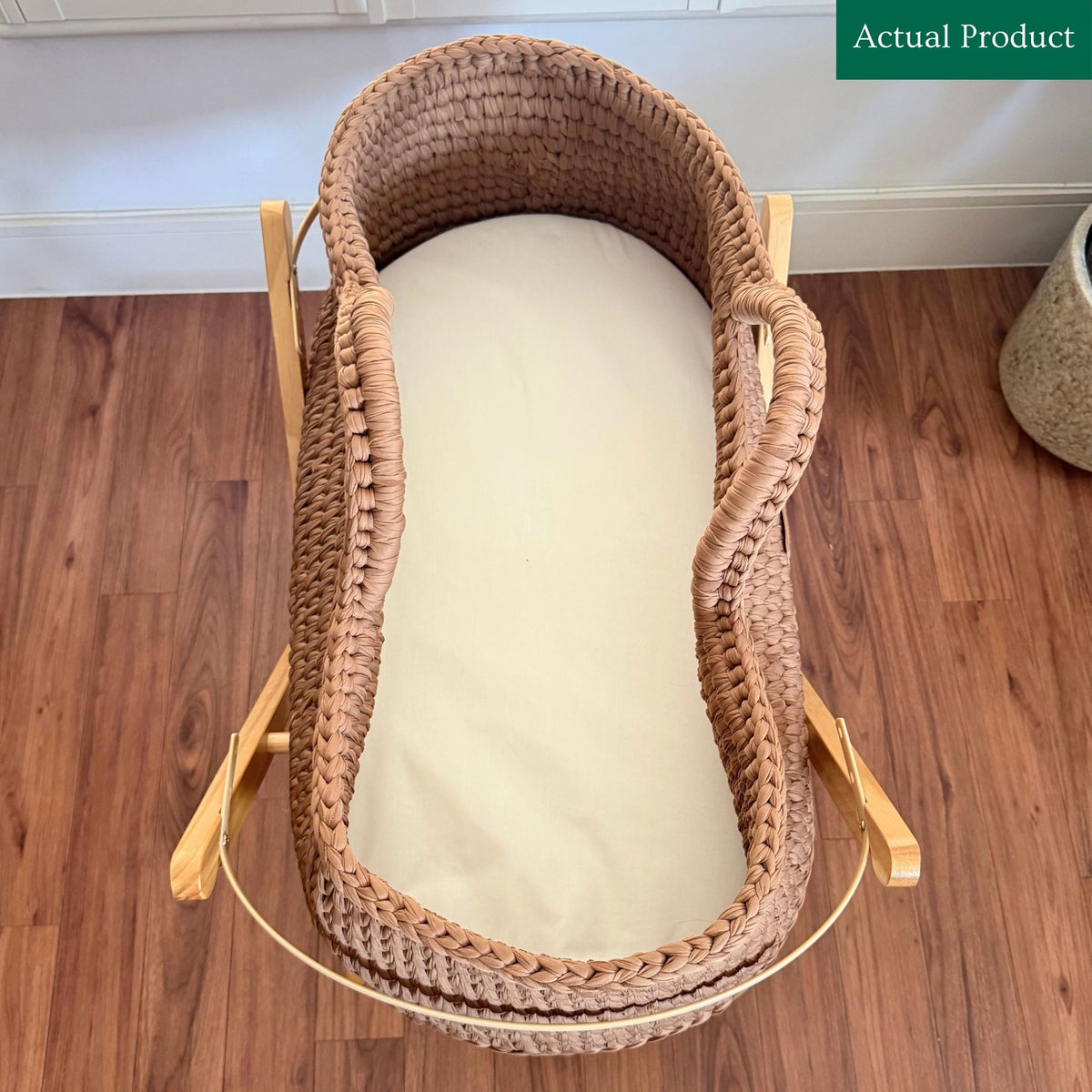 Ickle Bubba Nova Moses Basket & Stand, Like New / Mocha