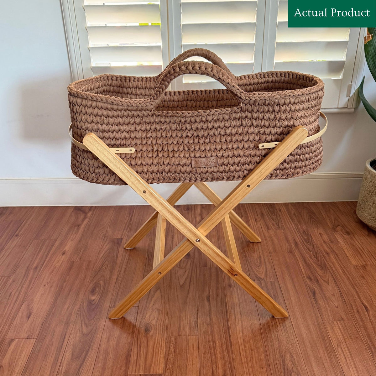 Ickle Bubba Nova Moses Basket & Stand, Like New / Mocha