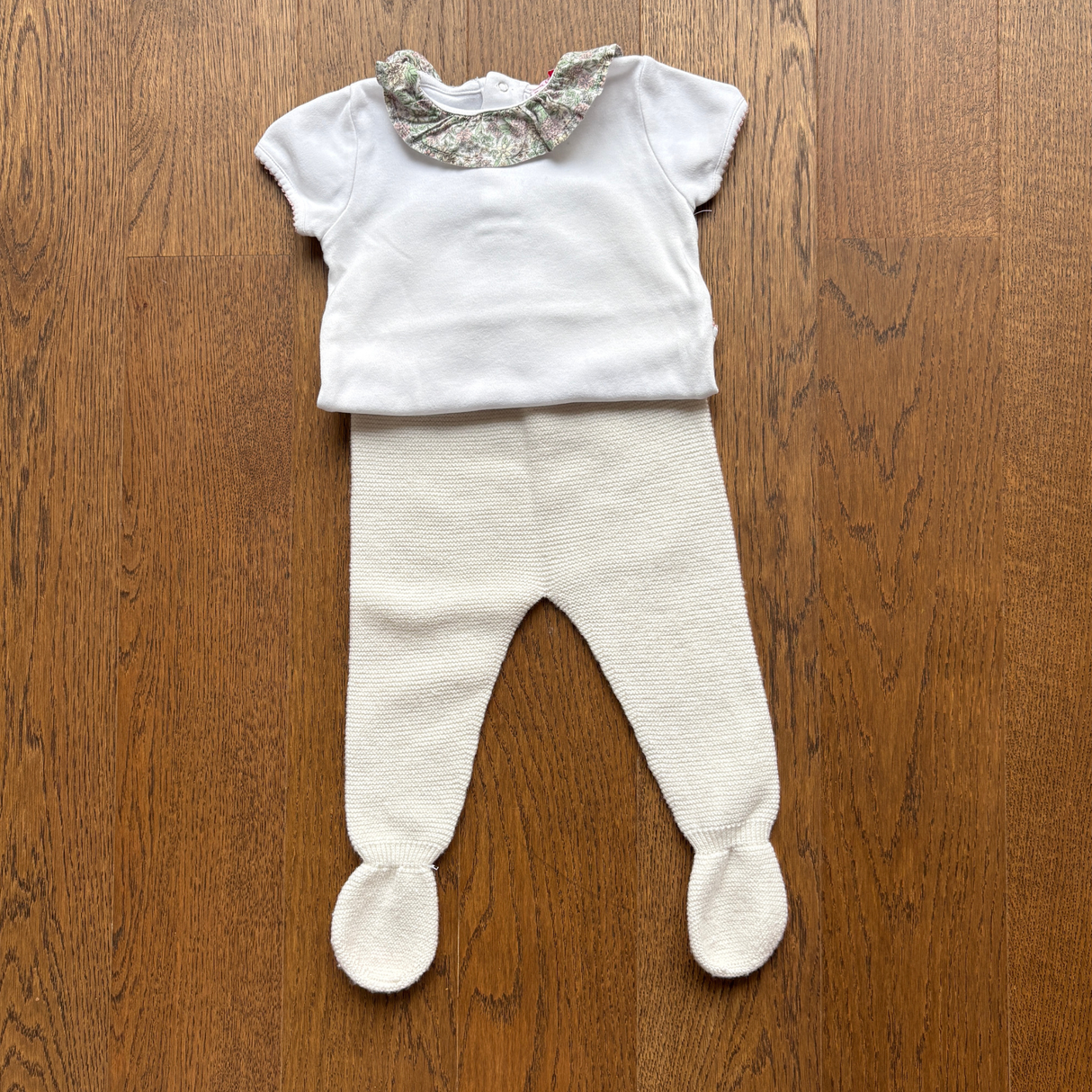 La Coqueta Blouse (24M) & Knitted Trouser (18M), Gently Used / White