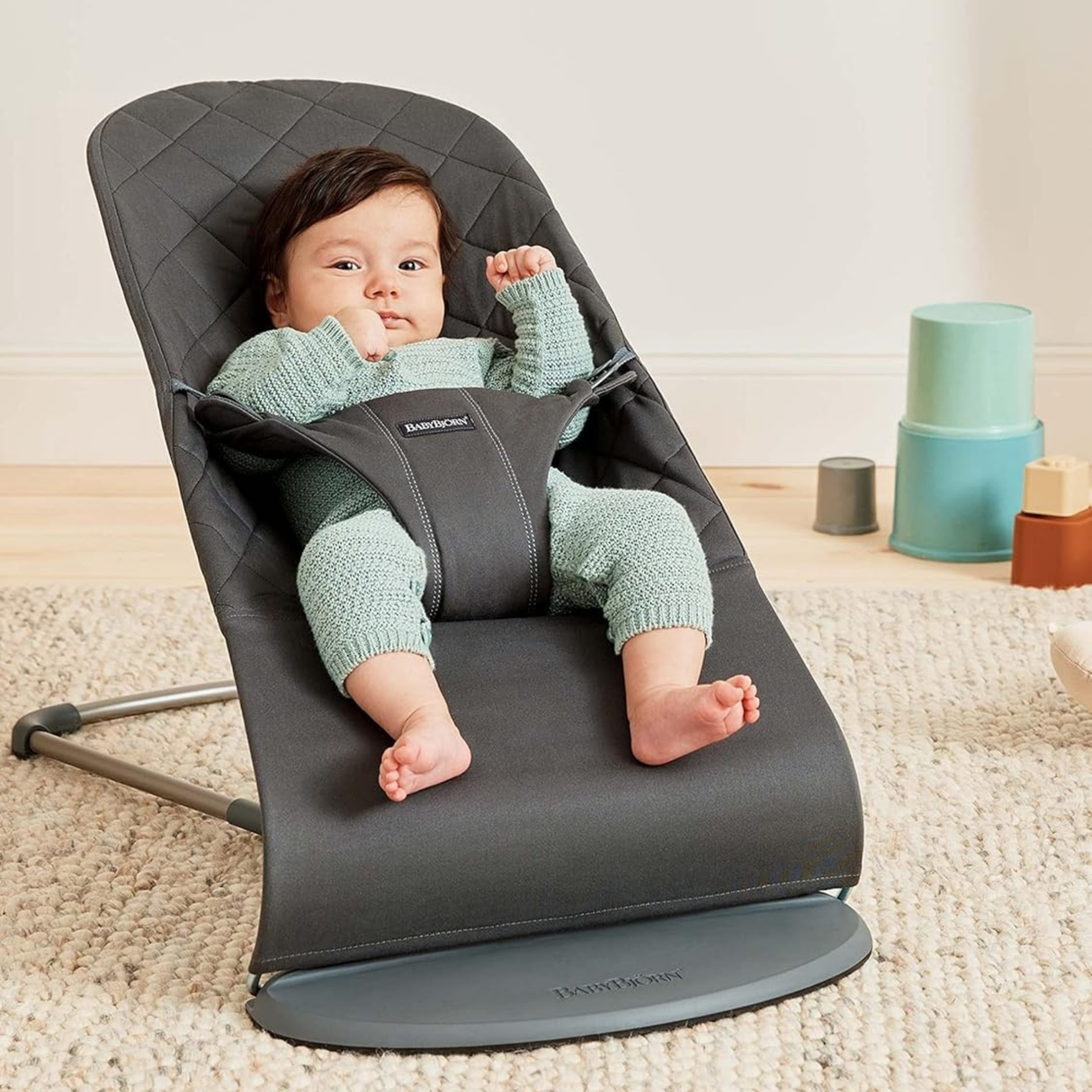 Babybjorn Bouncer Bliss and Toy, Gently Used / Grey