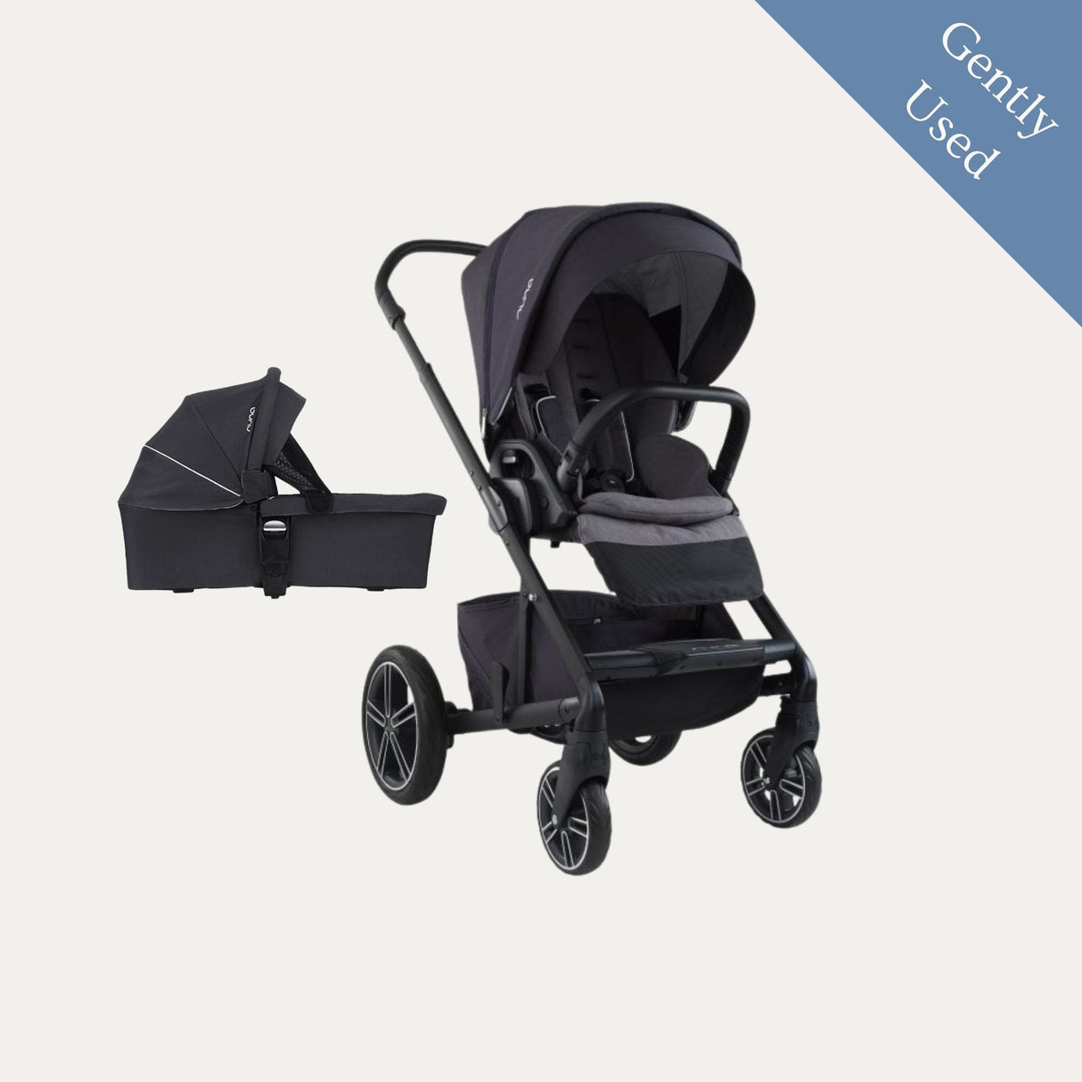 Nuna Mixx (Original) Pushchair & Carrycot, Gently Used / Jett Black