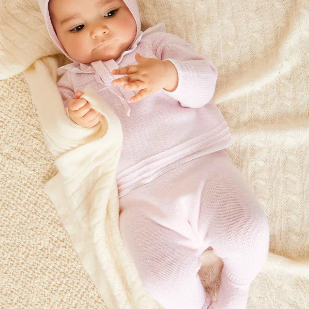 Pepa London Dot Detail Knitted Set (12M), Gently Used / Pink