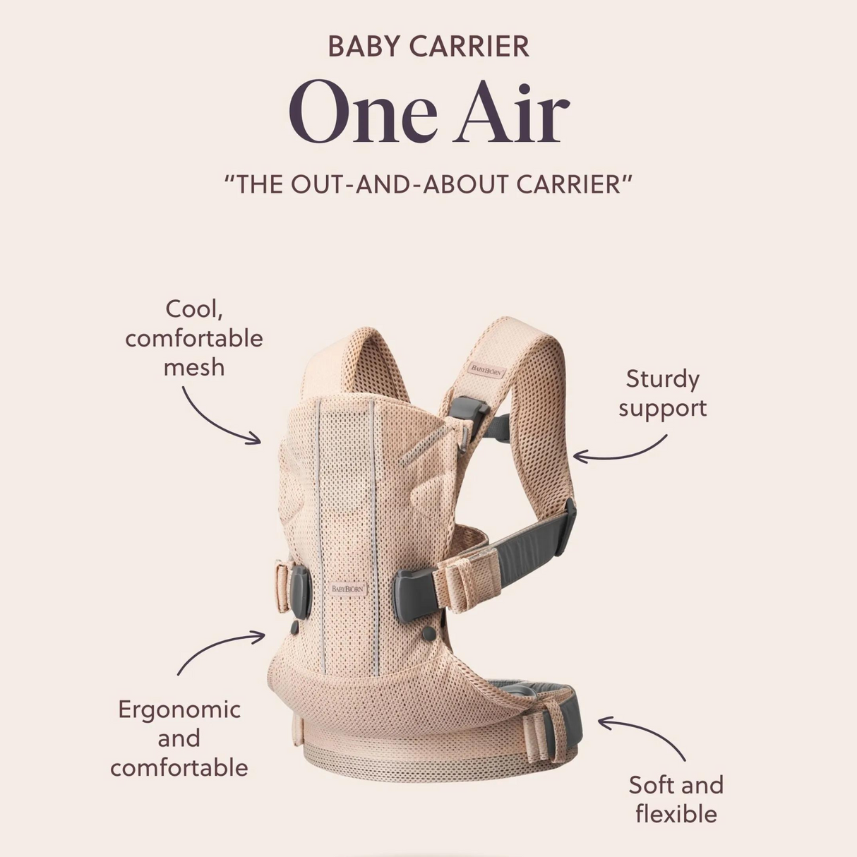 BabyBjorn One Air Carrier, Like New / Pink