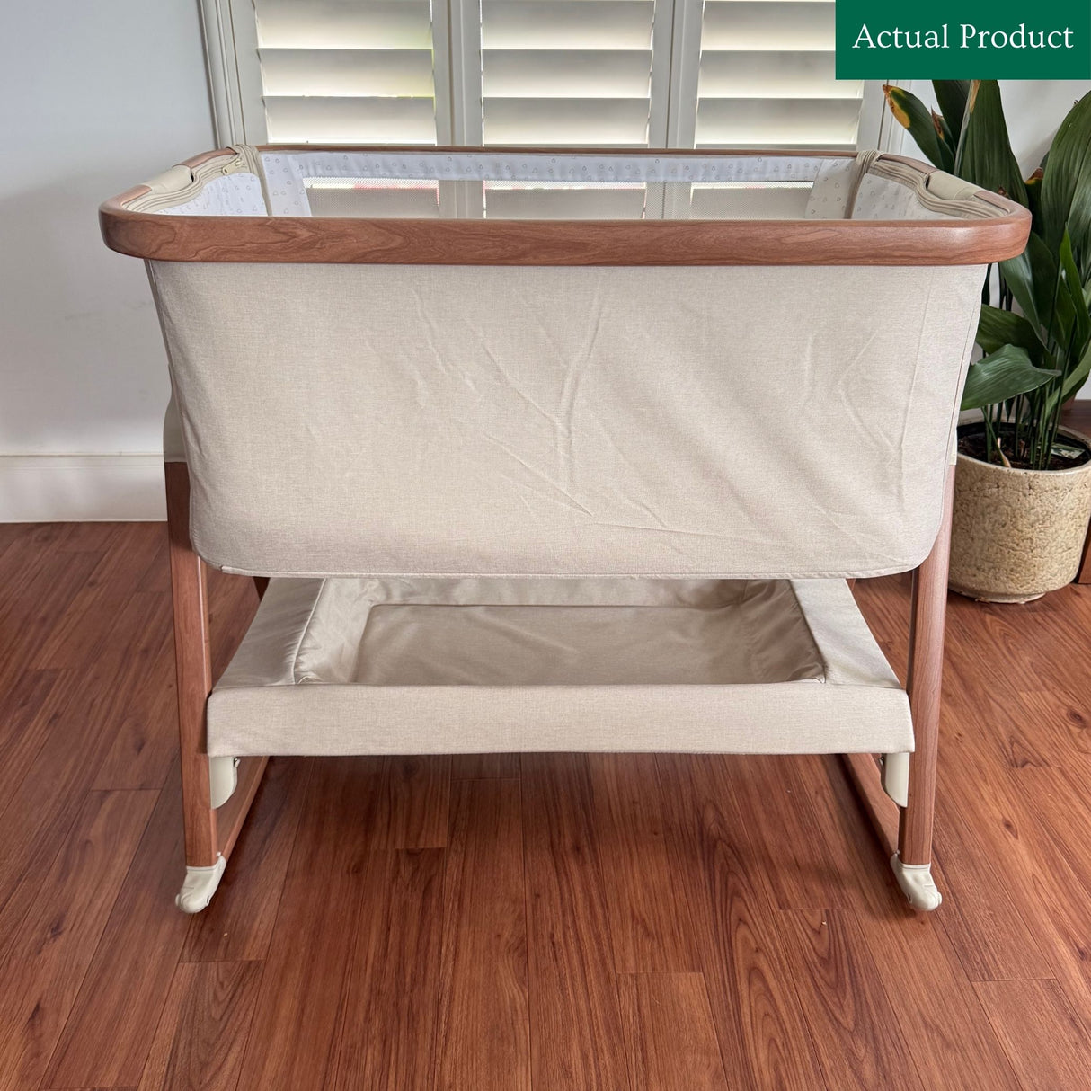 Tutti Bambini CoZee Bedside Crib, Like New / Walnut and Ecru