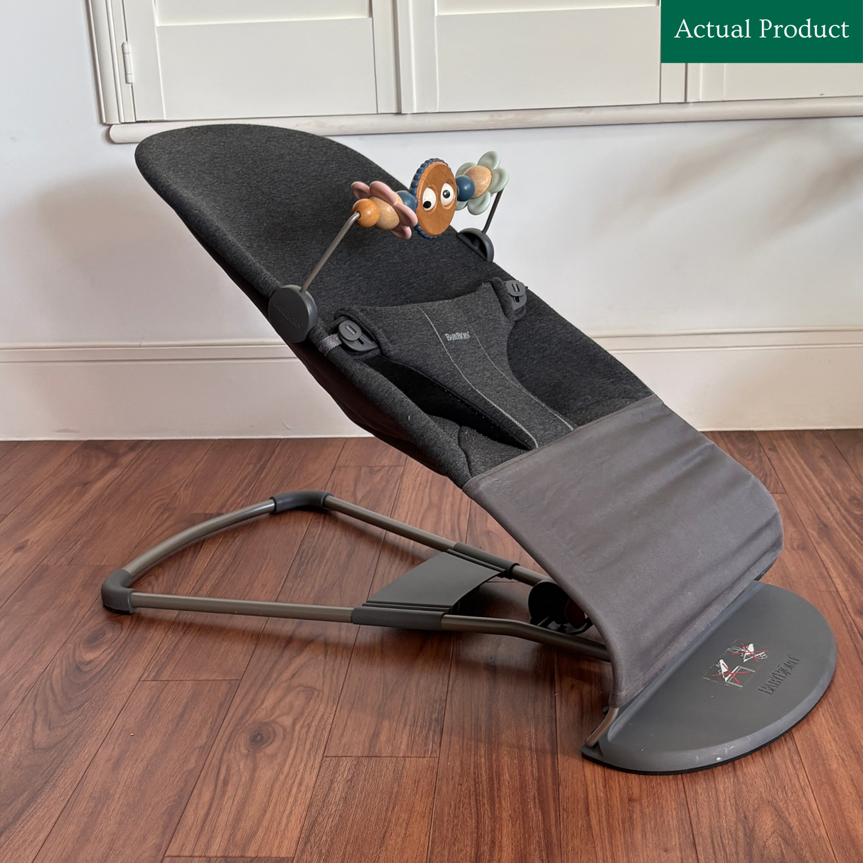 Babybjorn Bouncer + Toy Bar, Gently Used / Grey