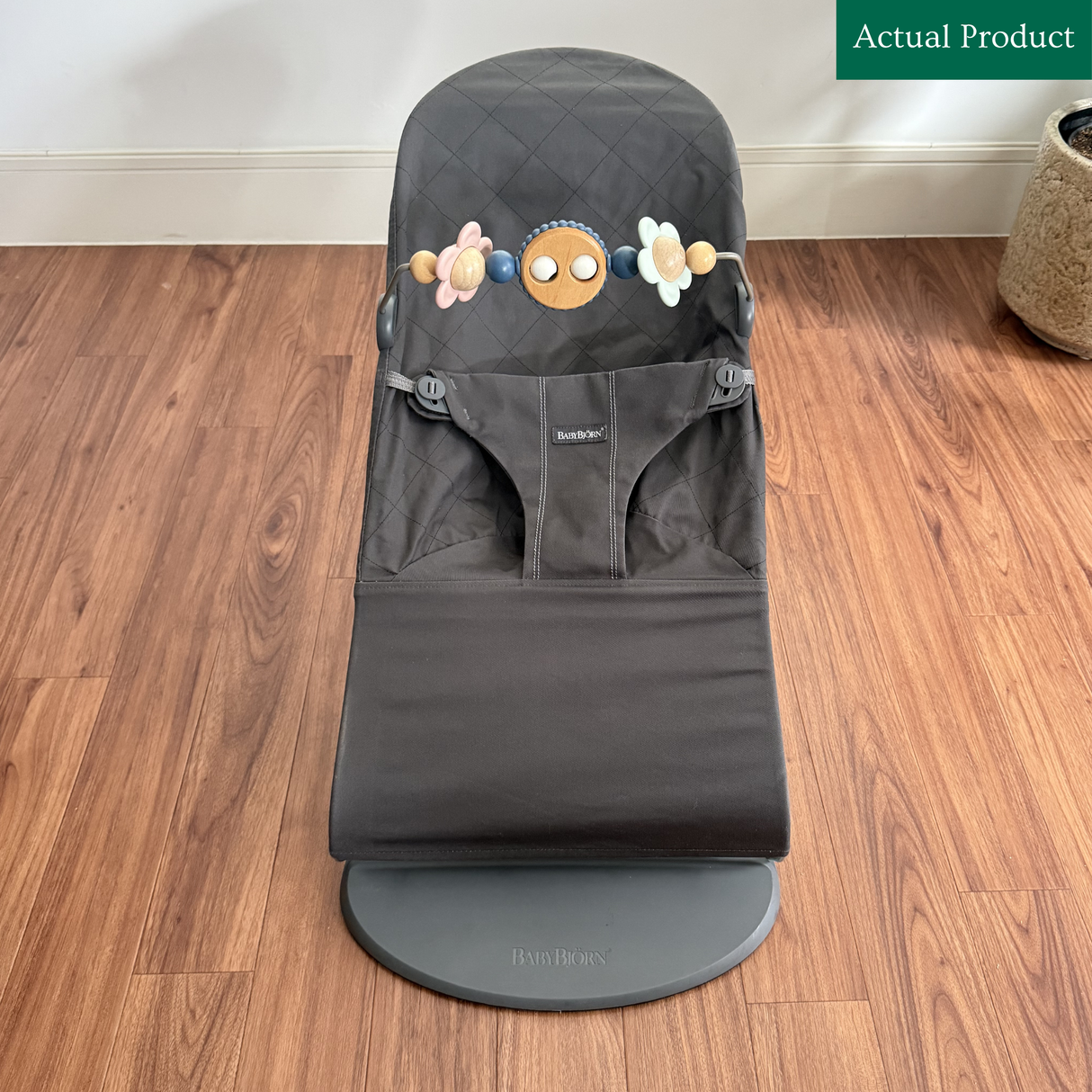 BabyBjörn Bliss Bouncer & Toy, Like New / Woven Anthracite