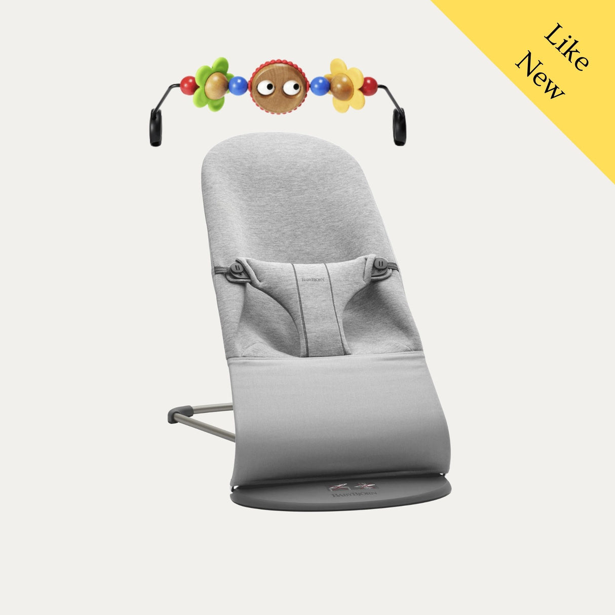 BabyBjörn Bliss Bouncer & Toy, Like New / Light Grey