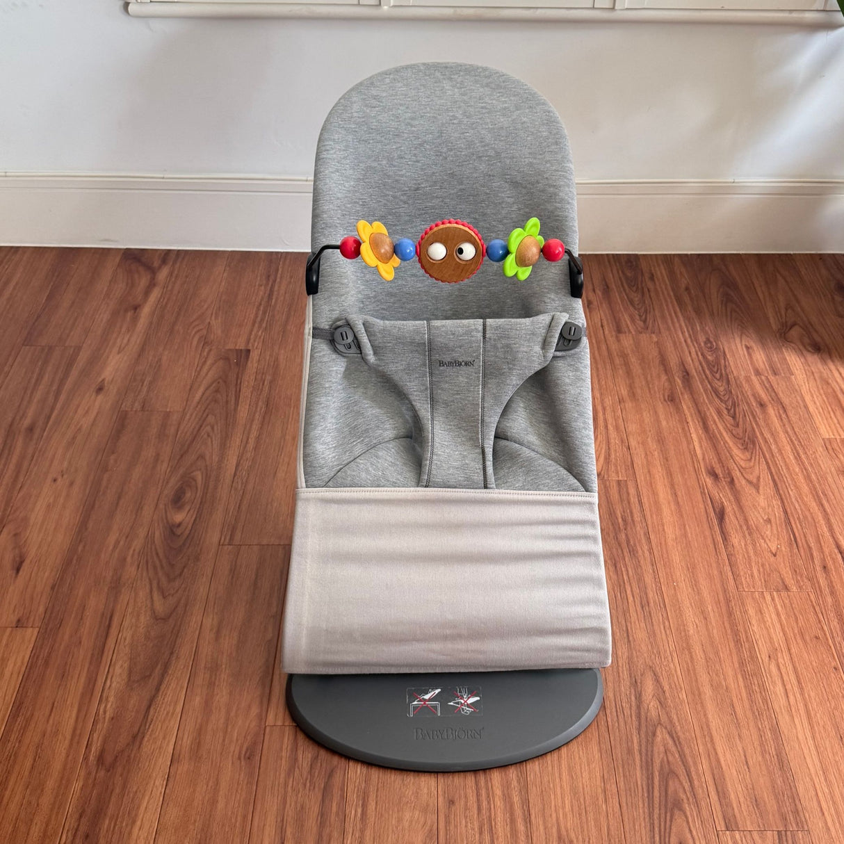 BabyBjörn Bliss Bouncer & Toy, Like New / Light Grey