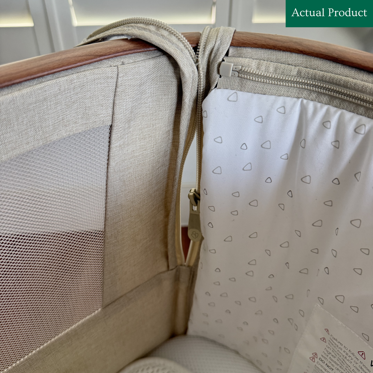 Tutti Bambini Cozee Air Bedside Crib, Gently Used / Beige