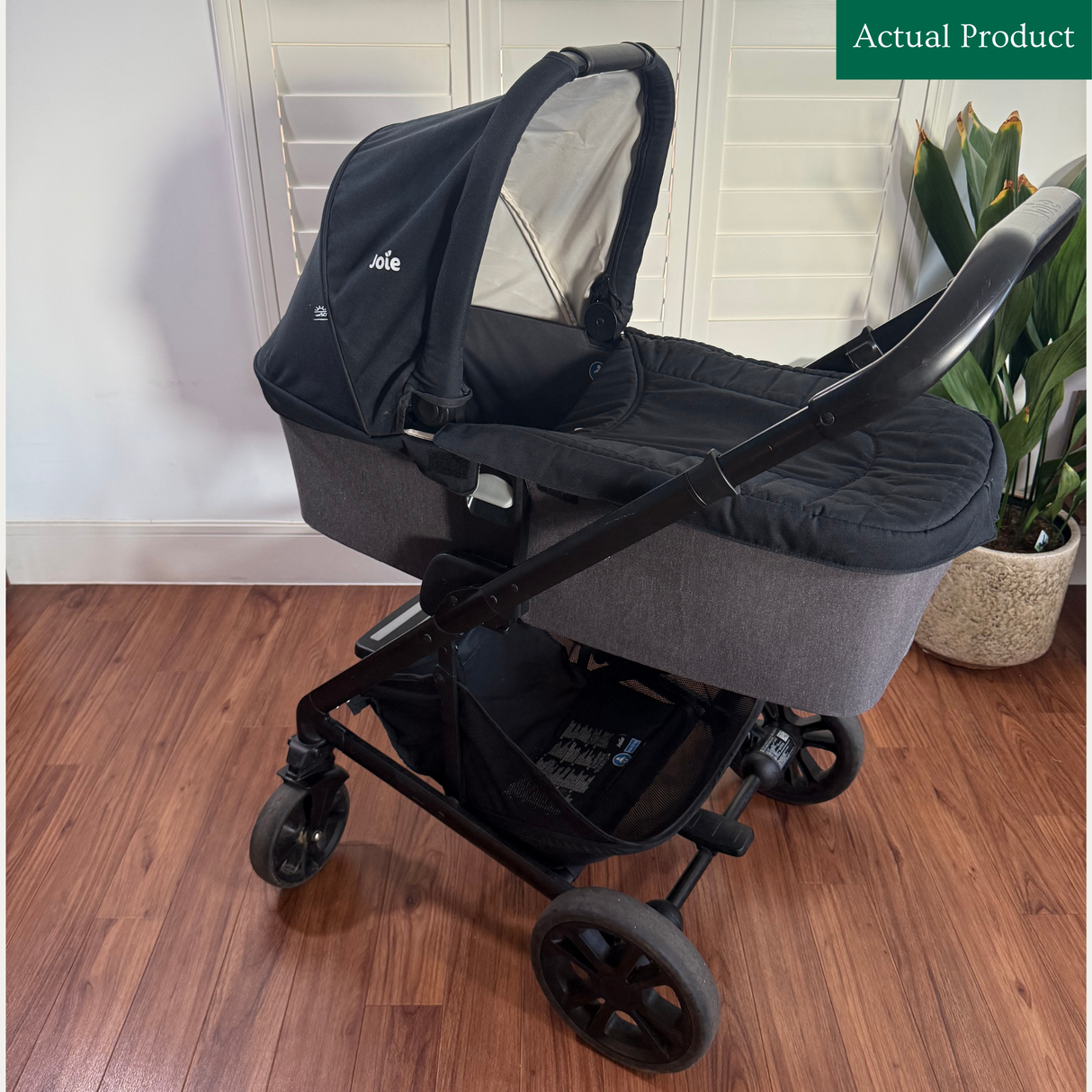 Joie Chrome Pram With Carrycot, Gently Used / Black