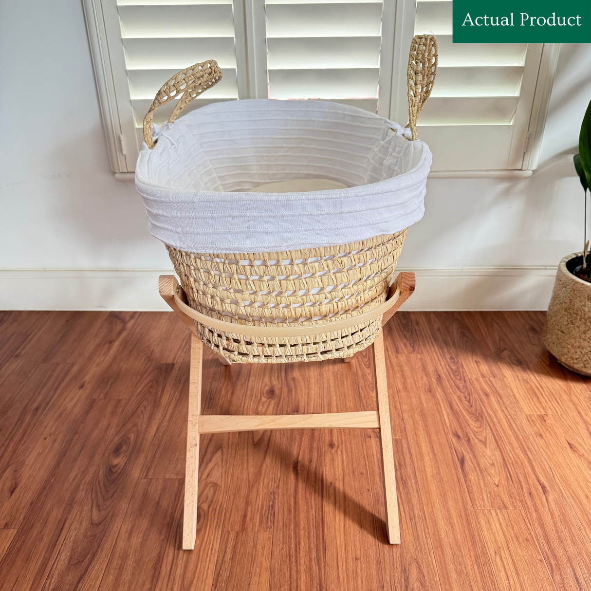 Little Green Sheep Moses Basket and Stand, Like New