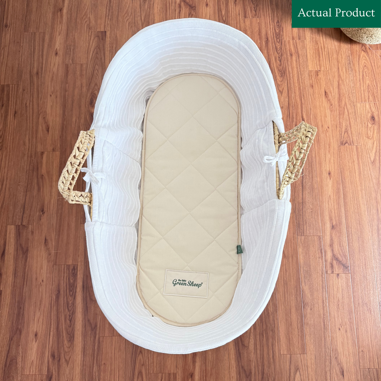 Little Green Sheep Moses Basket and Stand, Like New