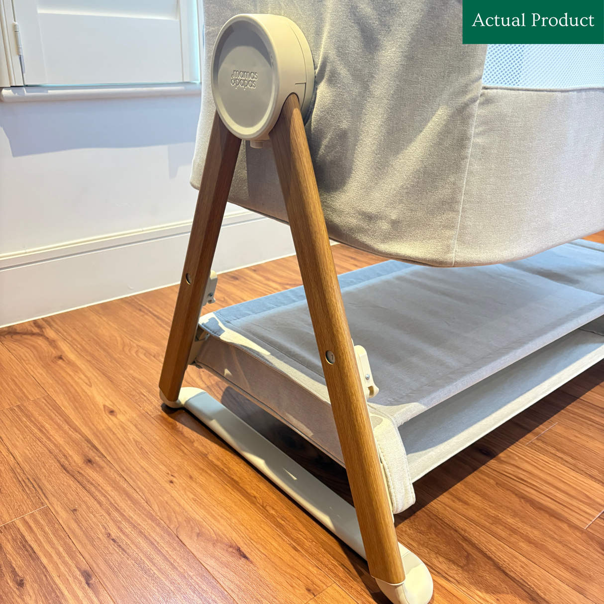 Mamas & Papas Lua Bedside Crib, Gently Used / Beige