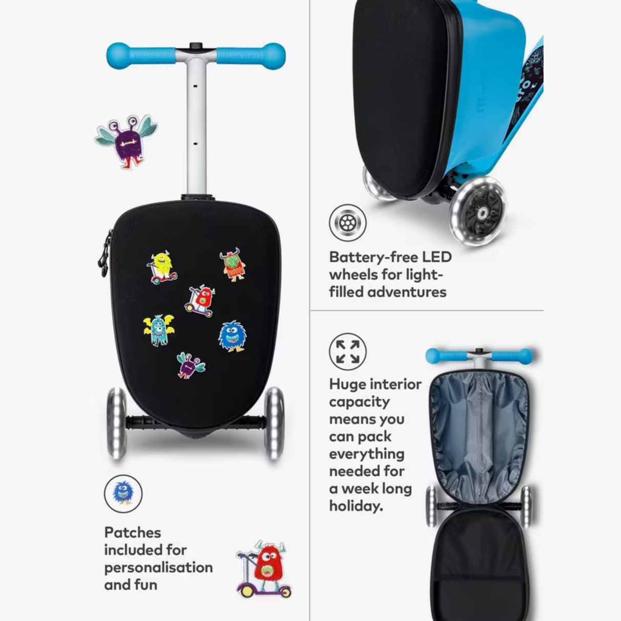 Mini Micro LED Luggage, Like New / Blue