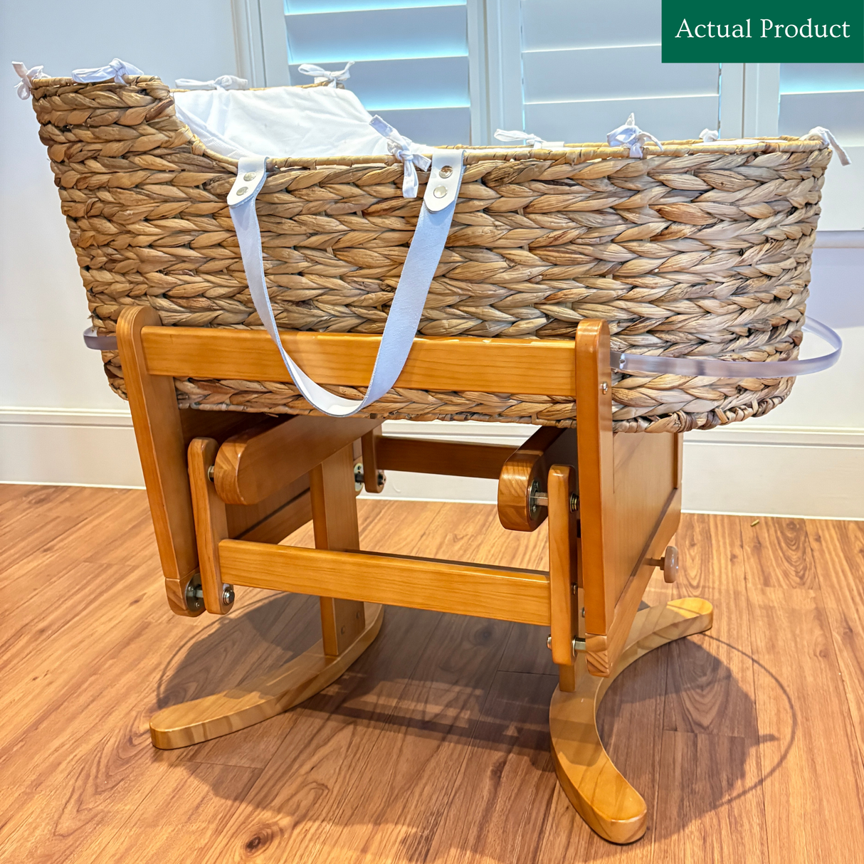 Mothercare Moses Basket & Stand, Gently Used / Natural Wood