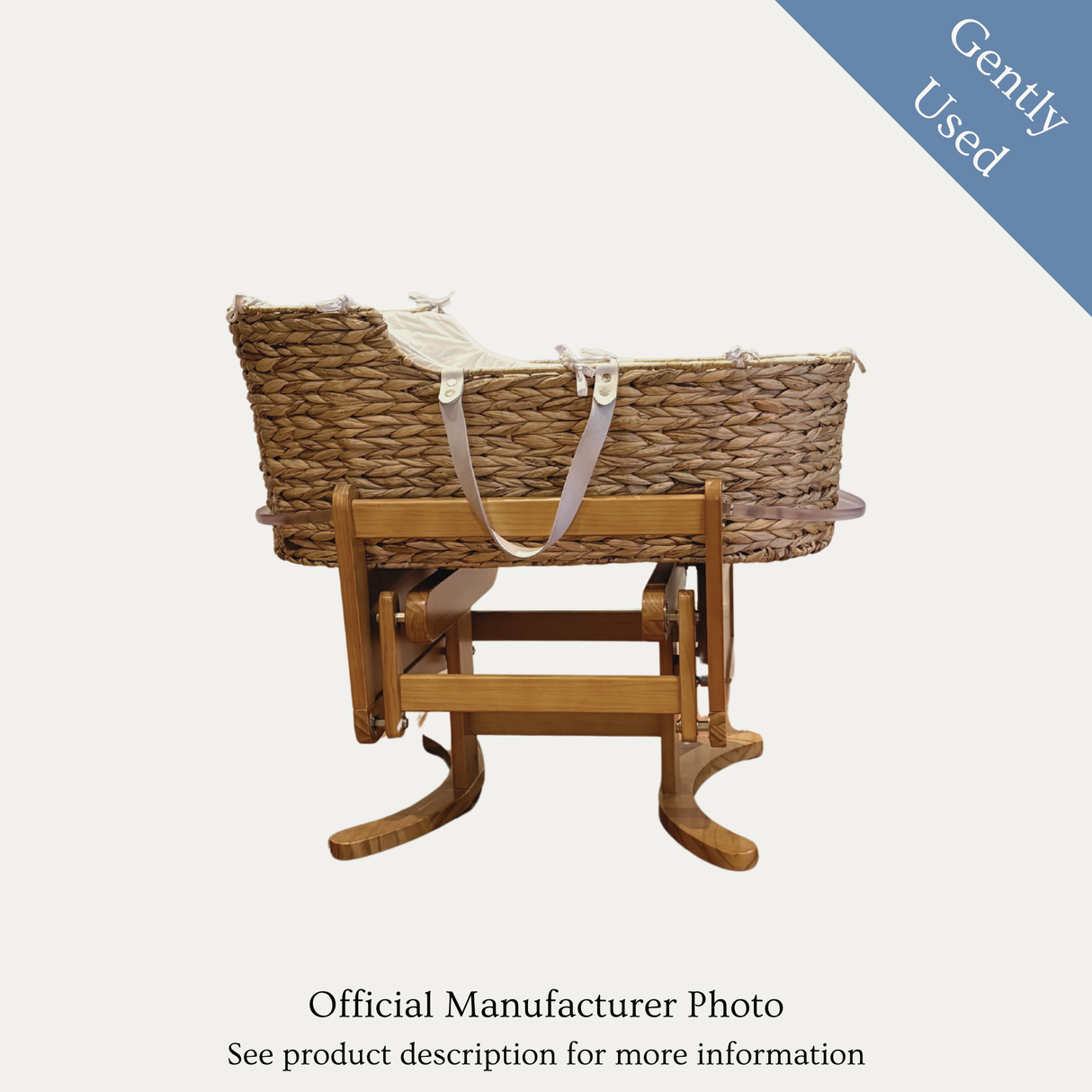 Mothercare Moses Basket & Stand, Gently Used / Natural Wood