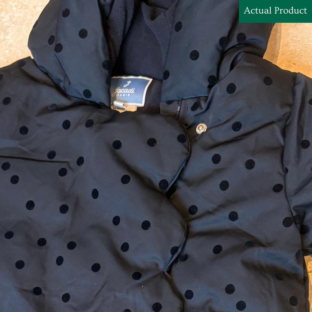 Jacadi Paris Pram Suit (18 Months), Gently Used / Navy Polkadot