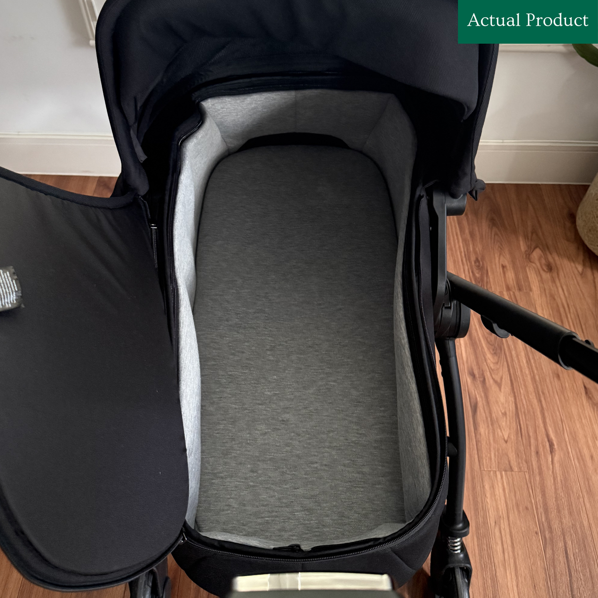 Preloved Silver Cross Dune 1 Pram With Carrycot, Footmuff And Rain Cover, Black