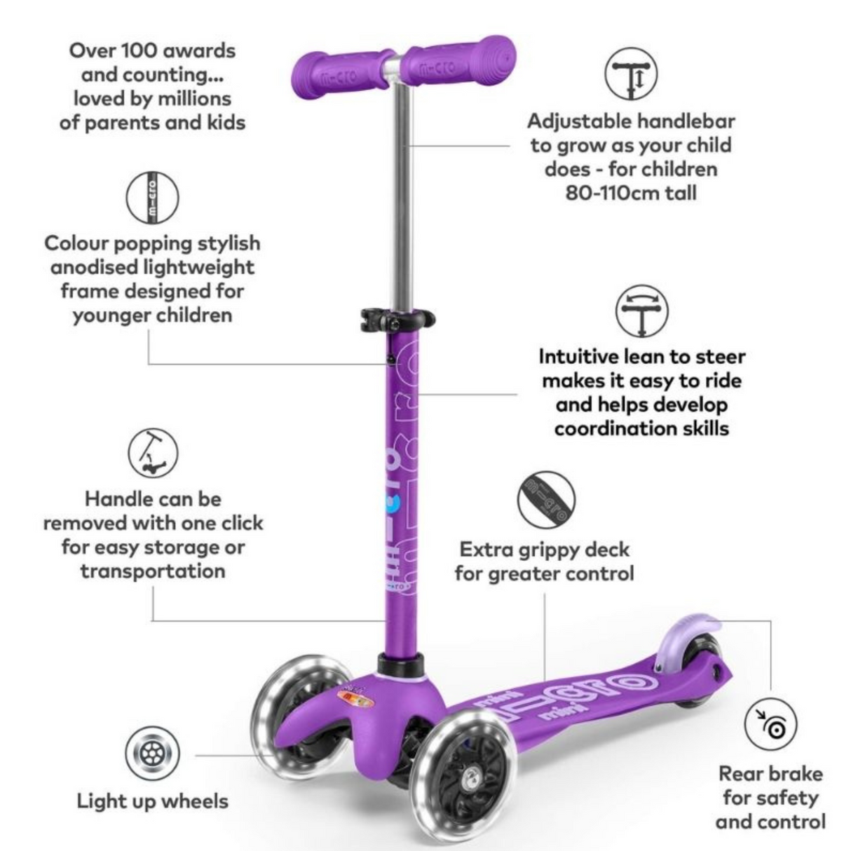 Mini Micro LED Deluxe Scooter