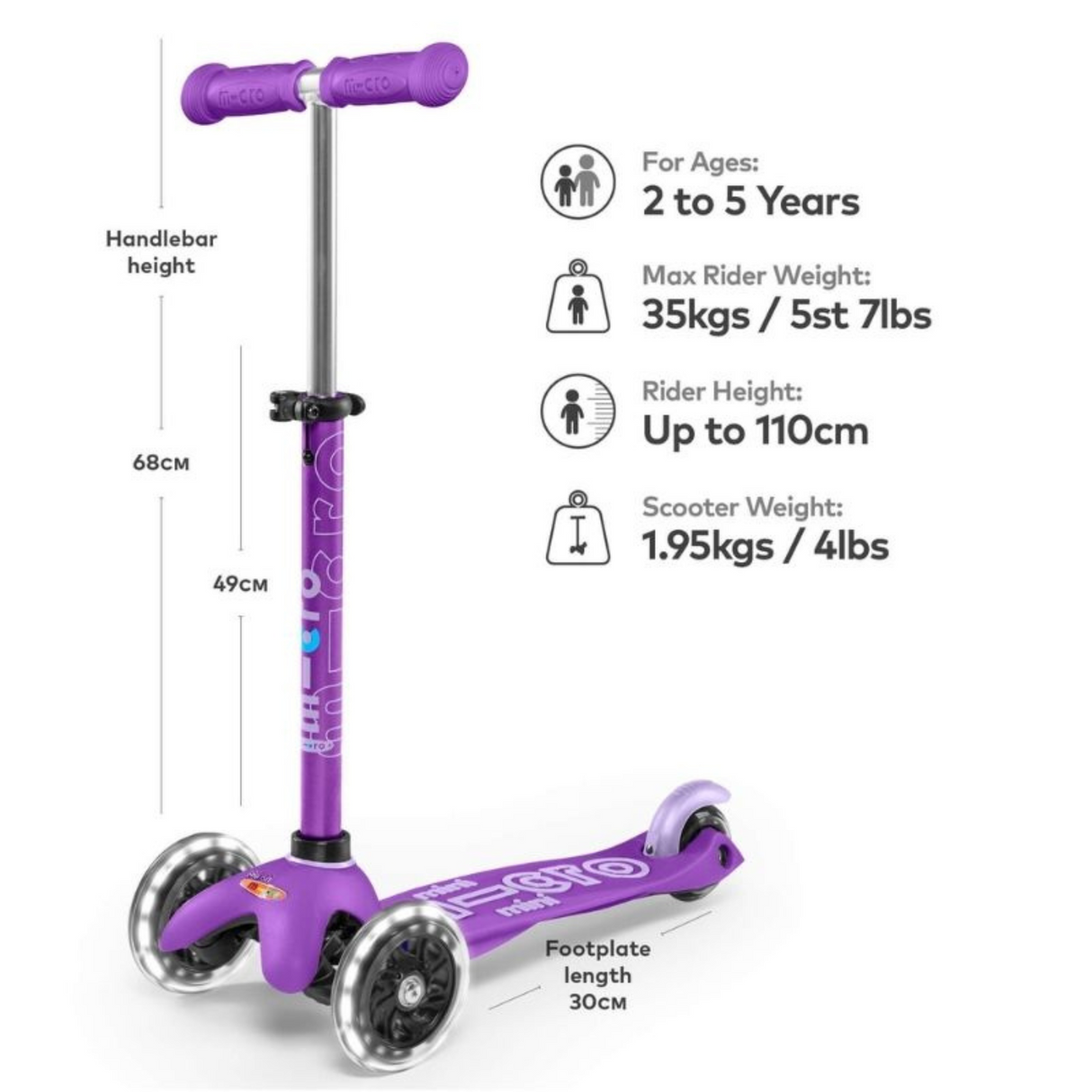 Mini Micro LED Deluxe Scooter