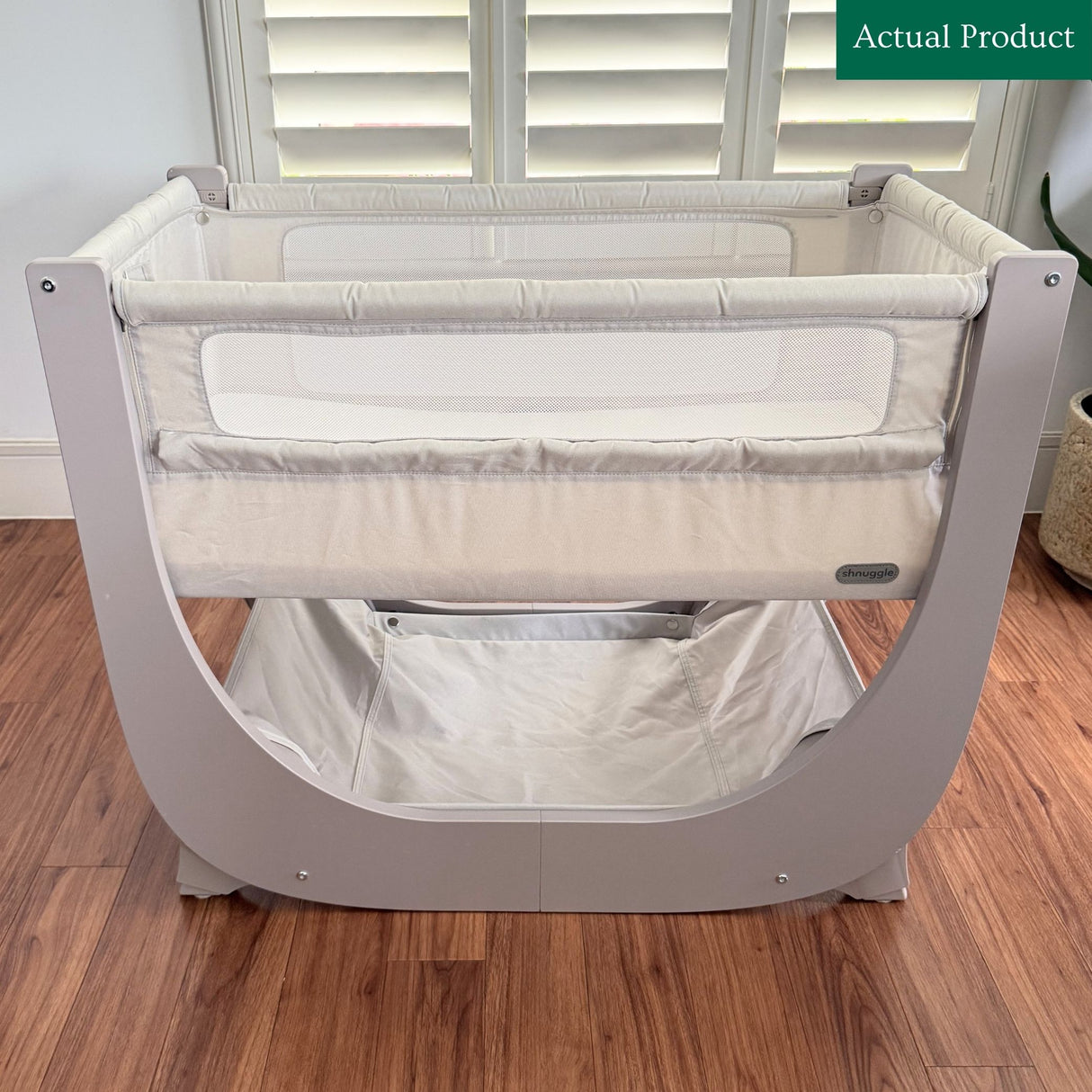 Shnuggle Air Lite Bedside Crib, Like New / Taupe