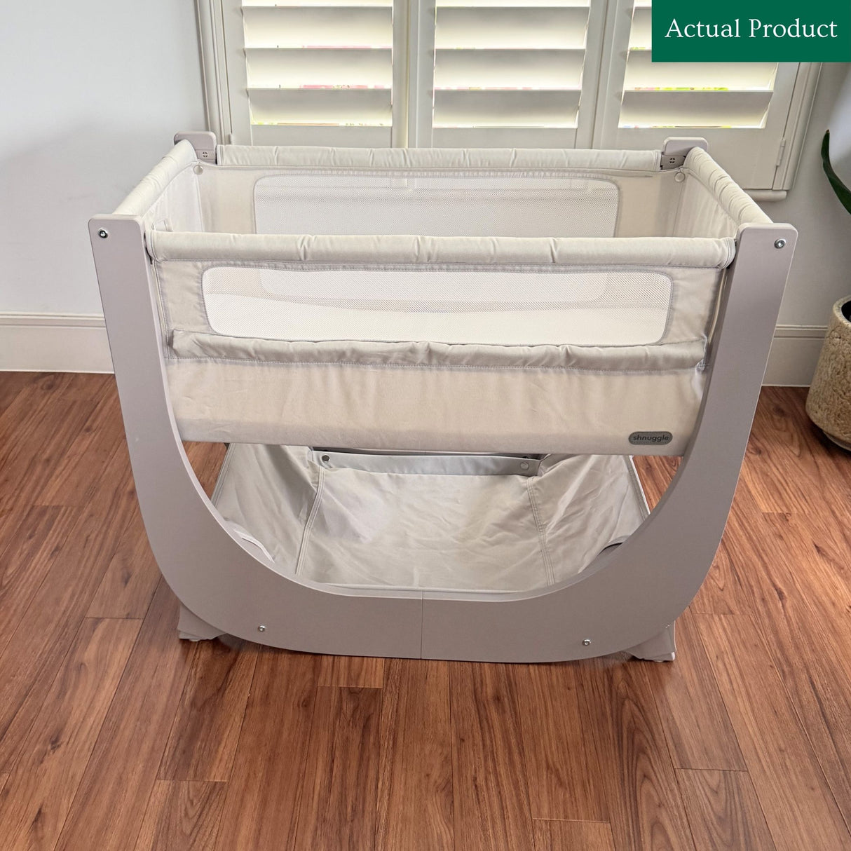 Shnuggle Air Lite Bedside Crib, Like New / Taupe