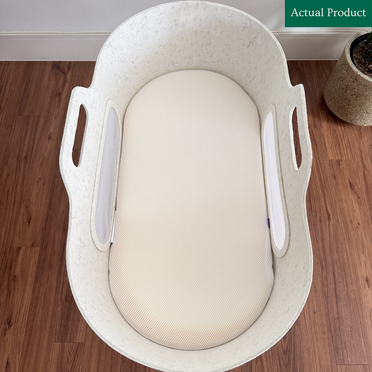 SnüzBaskit Moses Basket & Stand, Like New / Barley And Walnut