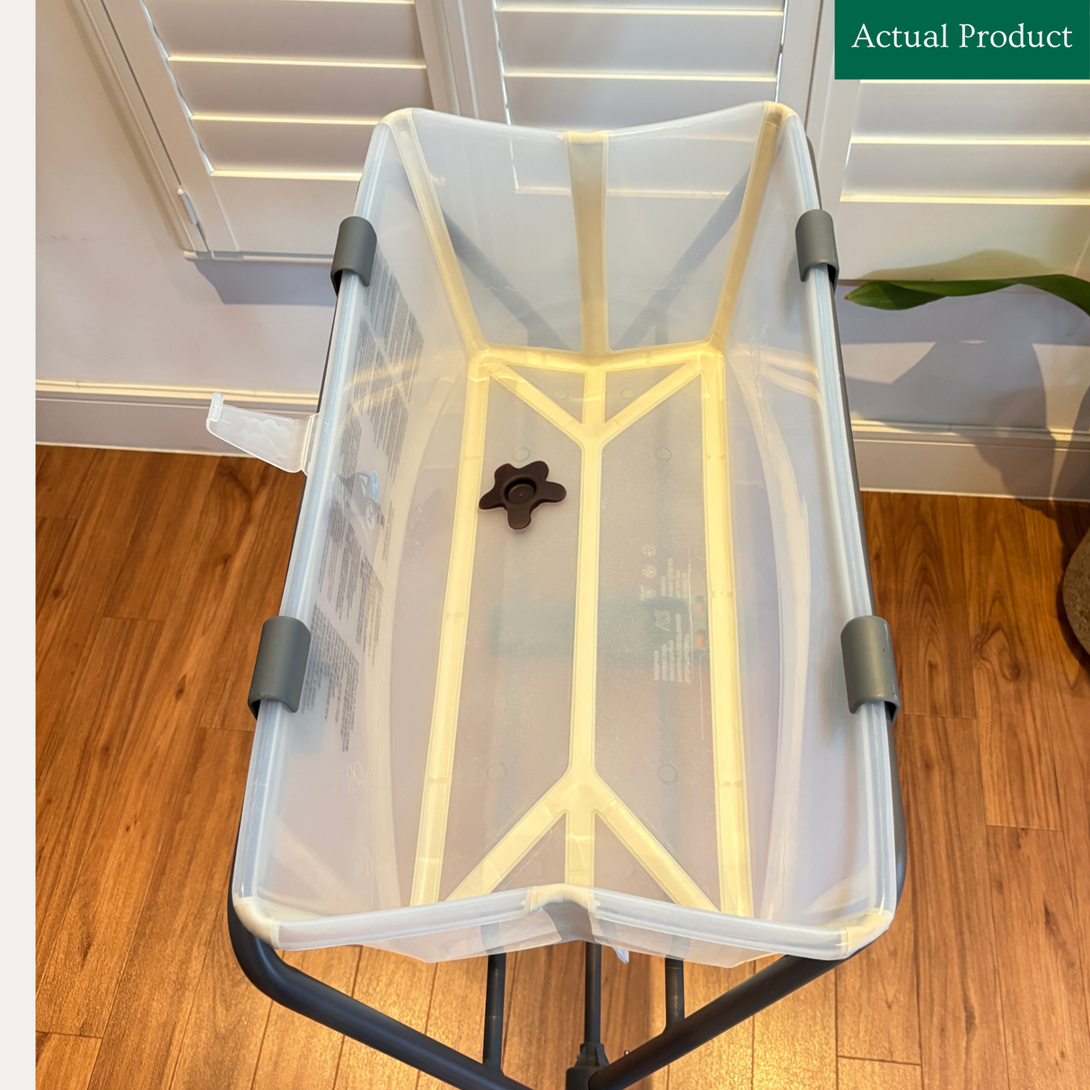 Stokke Flexi Bath With Newborn Insert And Stand, Gently Used / Sandy Beige Plastic