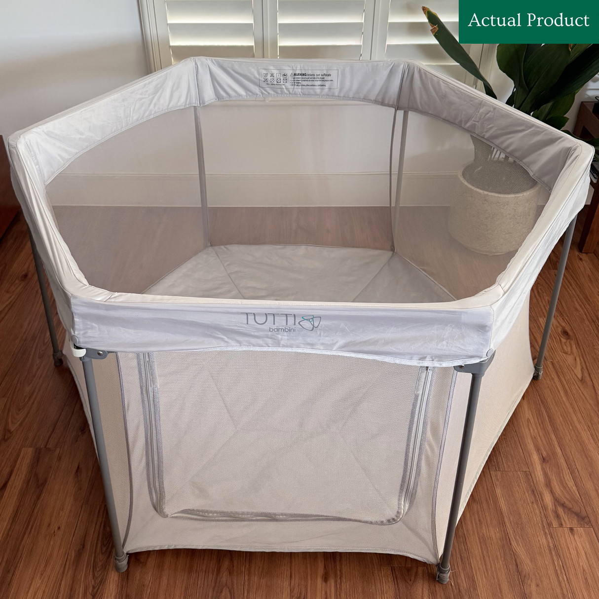 Tutti Bambini Hexa Playpen, Gently Used / Grey