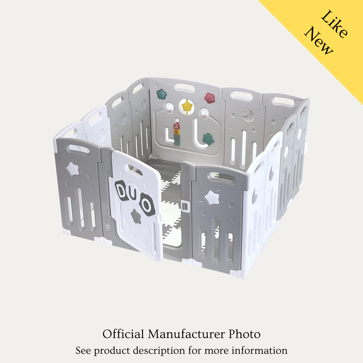 Venture Duo Playpen, Like New / Grey
