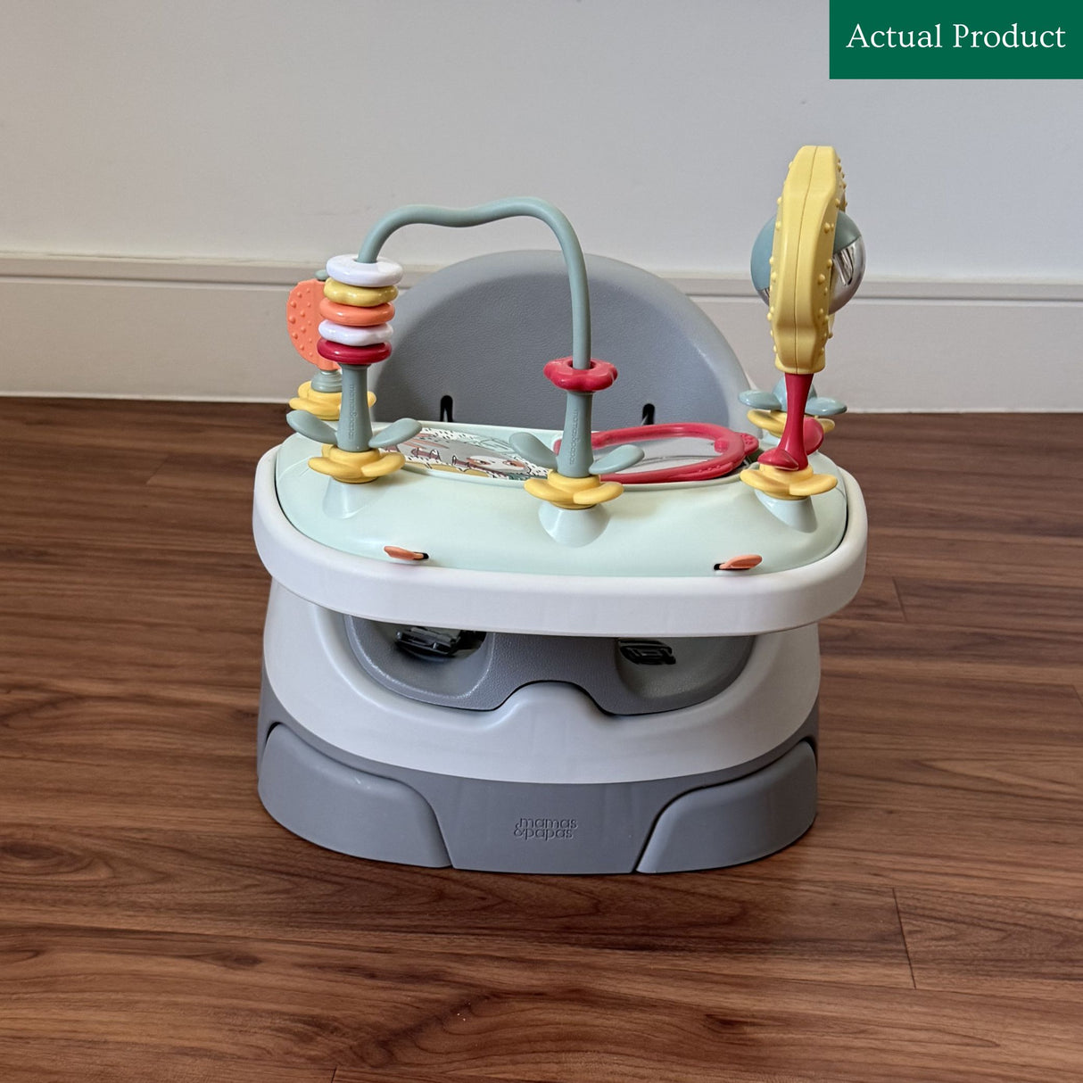 Mamas & Papas Bug 3-in-1 Floor & Booster Seat with Activity Tray, Like New / Grey