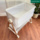 Mamas & Papas Lua Bedside Crib, Like New / Light Grey