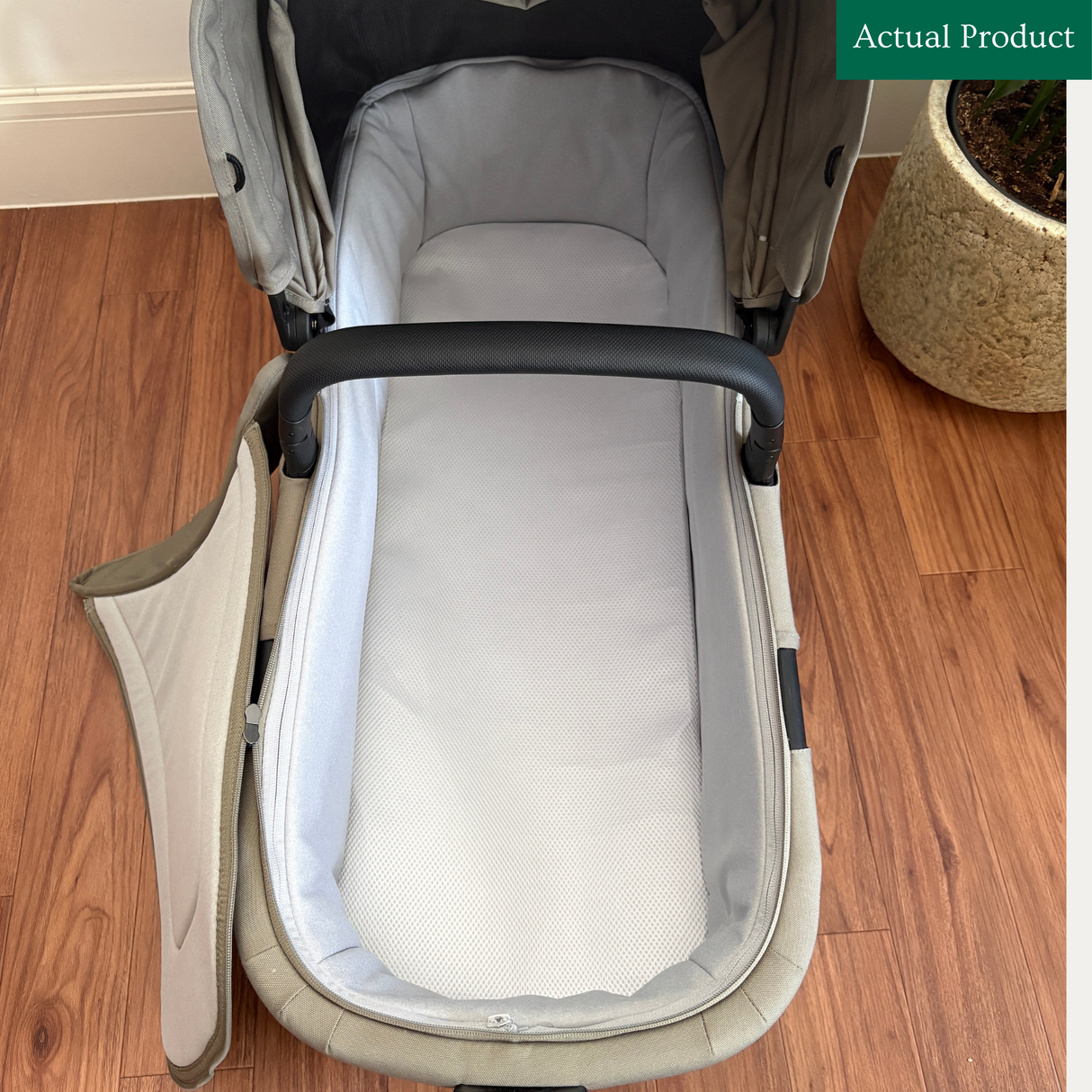 Joolz Aer² Cot and Rain Cover, Like New / Brown