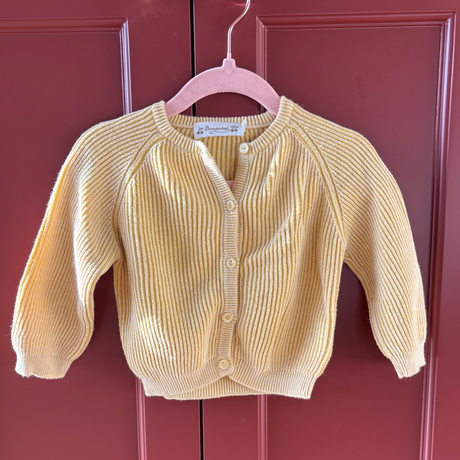 Bonpoint Cardigan & Trousers Set (18M), Gently Used / Yellow