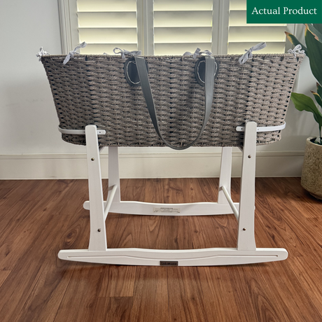 Moses Basket & Clair De Lune Stand, Gently Used / White And Natural