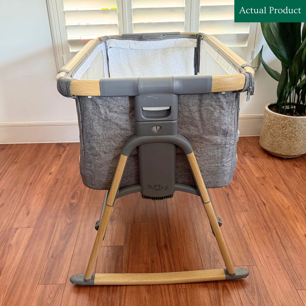 Tutti Bambini CoZee XL Bedside Crib, Gently Used / Light Grey