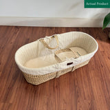 The Little Green Sheep Organic Knitted Moses Basket, Like New / Beige