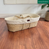 The Little Green Sheep Organic Knitted Moses Basket, Like New / Beige