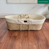 The Little Green Sheep Organic Knitted Moses Basket, Like New / Beige