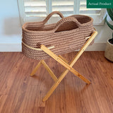 Ickle Bubba Nova Moses Basket & Stand, Like New / Mocha