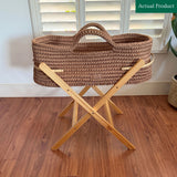 Ickle Bubba Nova Moses Basket & Stand, Like New / Mocha