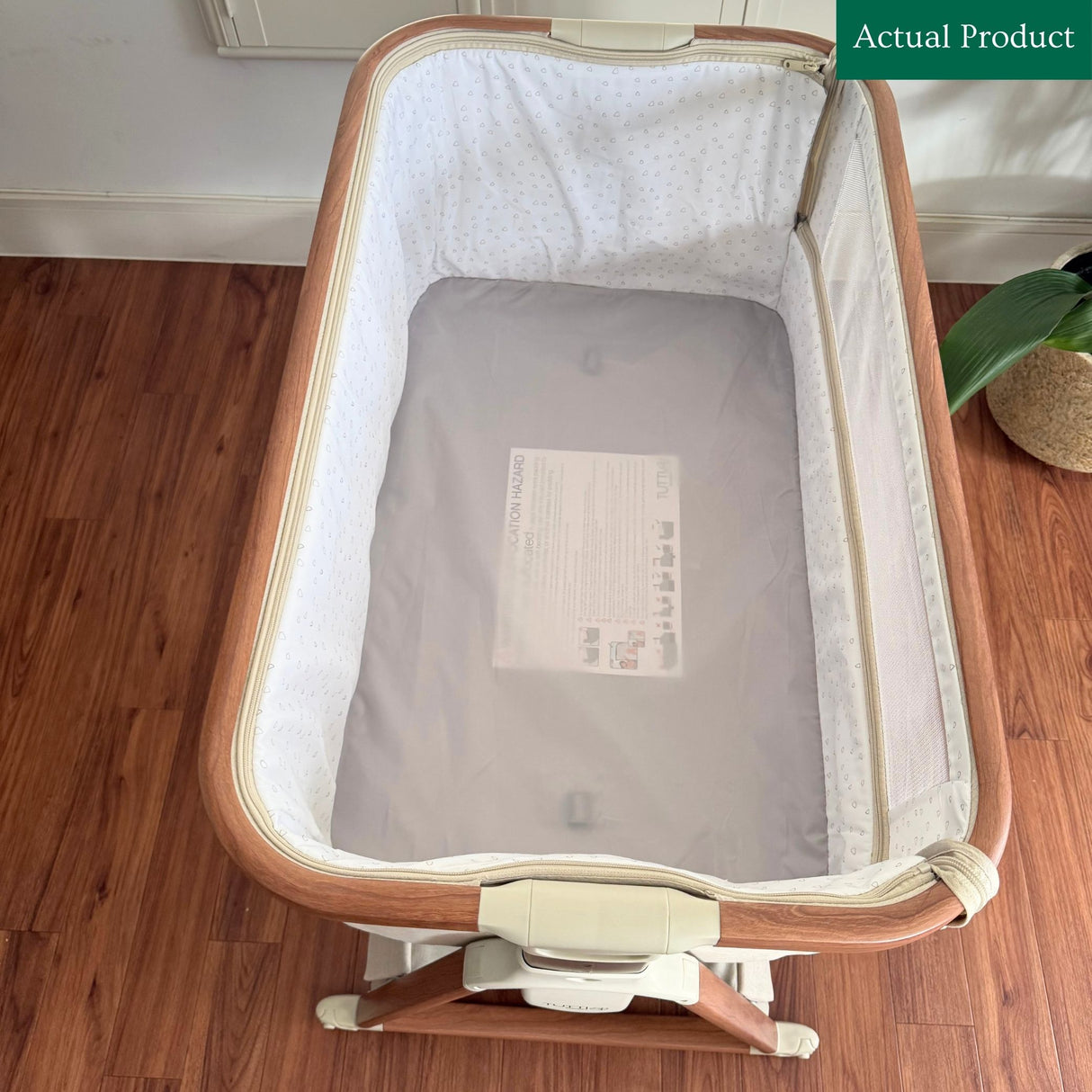 Tutti Bambini CoZee Bedside Crib, Like New / Walnut and Ecru