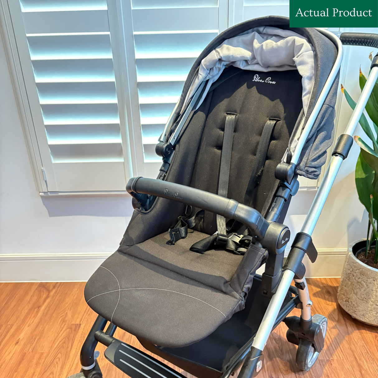 Silver Cross Wayfarer Stroller & Carrycot, Like New / Black