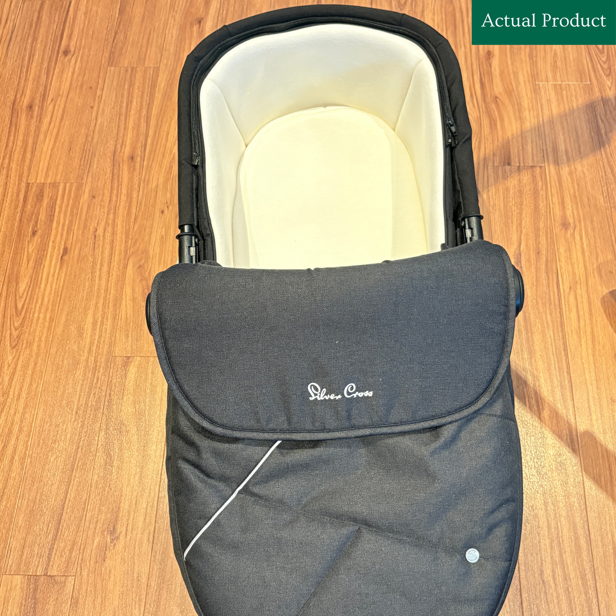 Silver Cross Wayfarer Stroller & Carrycot, Like New / Black